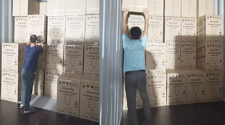 講效率！快速完成英國客戶Electriq衣物烘干機裝柜出貨任務