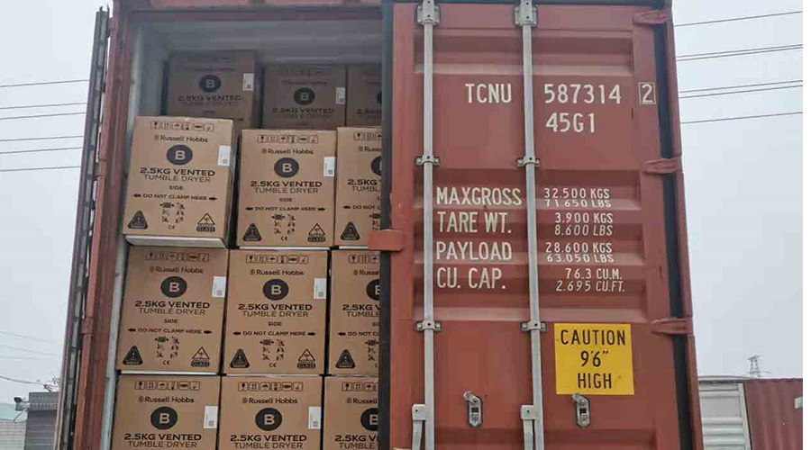 年底沖刺！順利完成英國Russell hobbs客戶的滾筒干衣機出貨