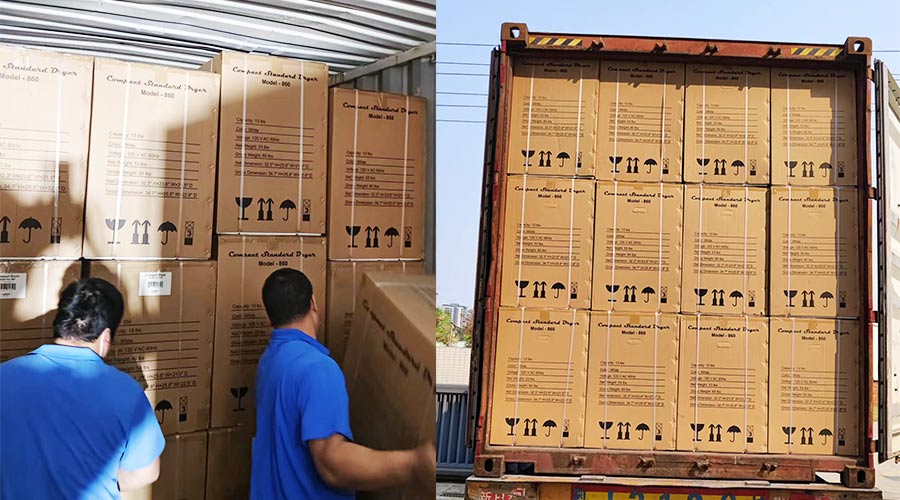 客戶Equator滾筒衣服烘干機快速裝柜完畢  蓄勢待發！